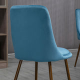 easycomfort easycomfort sedie da cucina imbottite set 4 pezzi in poliestere e acciaio 47x55x86 cm blu