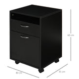 easycomfort easycomfort cassettiera portadocumenti da ufficio in legno nero con 2 cassetti 4 ruote ominidirezionali 40 x 35 x 60cm ean 8054111843461