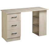 easycomfort easycomfort scrivania pc moderna per camera con 3 cassetti e 3 scaffali in legno per casa e ufficio 120x49x72cm