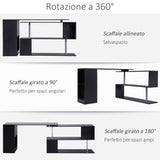easycomfort easycomfort scrivania angolare per computer con scaffali girevole a 360forma l in legno ean 8054111846684