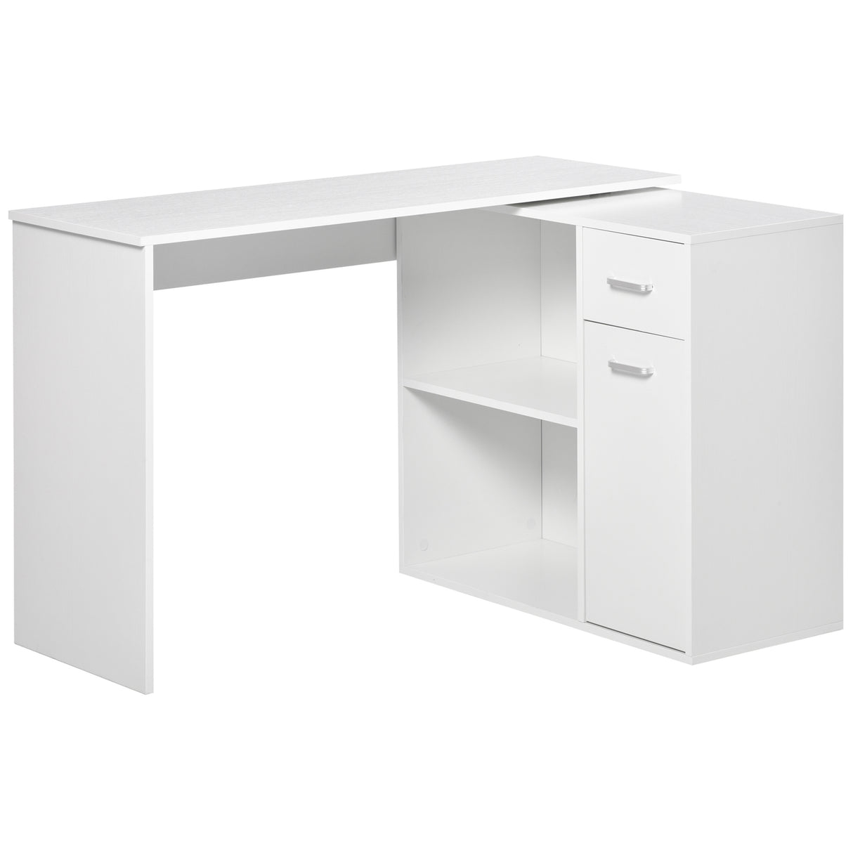 easycomfort easycomfort scrivania angolare con cassetti estraibile e scaffale girevole 360 bianca ean 8054111842532