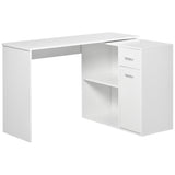 easycomfort easycomfort scrivania angolare con cassetti estraibile e scaffale girevole 360 bianca ean 8054111842532
