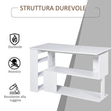 easycomfort easycomfort scrivania ad angolo con 5 ripiani 120 x 100 x 74 5cm bianca ean 8054111845861