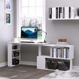 easycomfort easycomfort scrivania ad angolo con 5 ripiani 120 x 100 x 74 5cm bianca ean 8054111845861