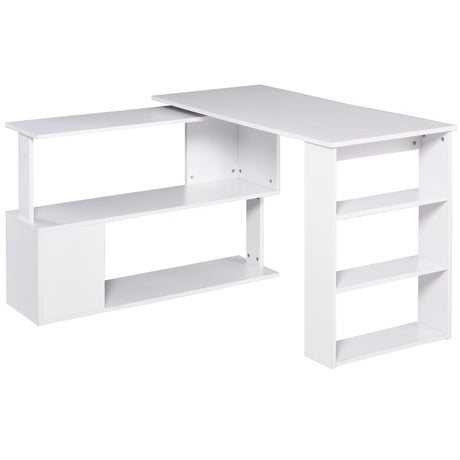 easycomfort easycomfort scrivania ad angolo con 5 ripiani 120 x 100 x 74 5cm bianca ean 8054111845861
