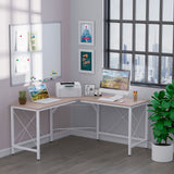 easycomfort easycomfort scrivania angolo spaziosa in legno e metallo rovere e bianco ean 8054144134208