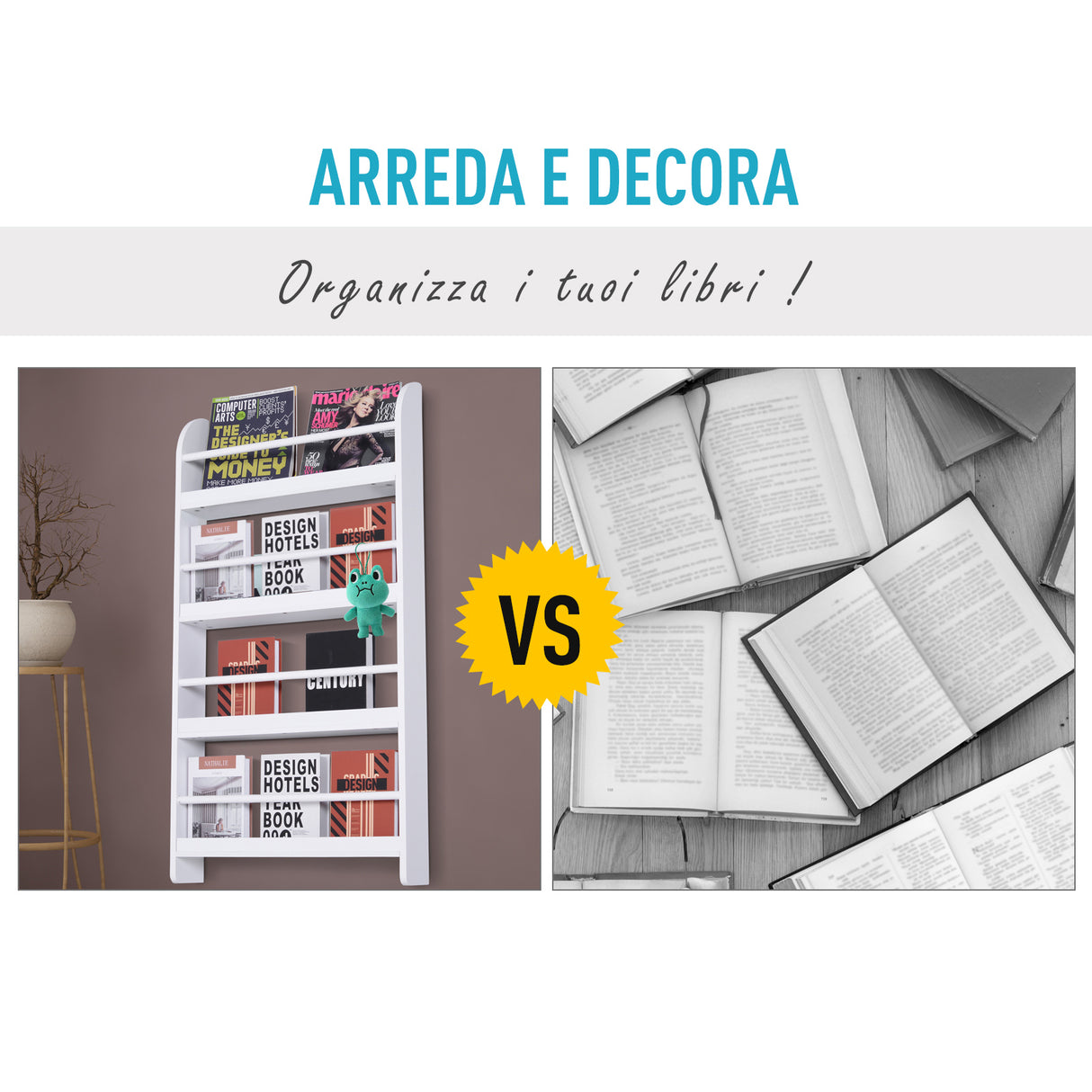 easycomfort easycomfort libreria da parete con 4 ripiani in legno bianco impermeabile carico massimo 30kg 59cm x 12cm x 113cm ean 8054111841955