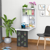 easycomfort easycomfort tavolo pieghevole da parete salvaspazio scrivania tavolo da pranzo con scaffali e lavagnetta 60x94 5x147cm ean 8054144130293