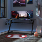 easycomfort easycomfort scrivania gaming con passacavi portabicchieri e gancio per cuffie nera ean 8054144130828