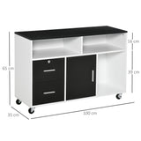 easycomfort easycomfort mobile porta stampante con cassetti mobiletto multiuso nero e bianco ean 8054144130248