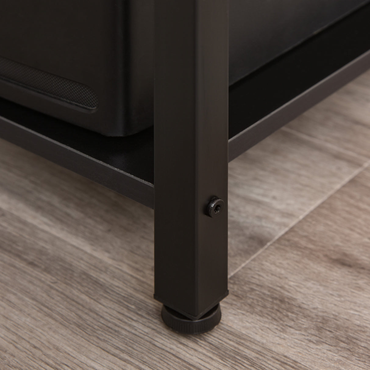 easycomfort easycomfort scrivania angolare per computer stile industriale con ripiano laterale nera ean 8054144130255