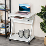 easycomfort easycomfort tavolo scrivania porta pc piano tastiera a scomparsa e 4 ruote bianco ean 8054111843423