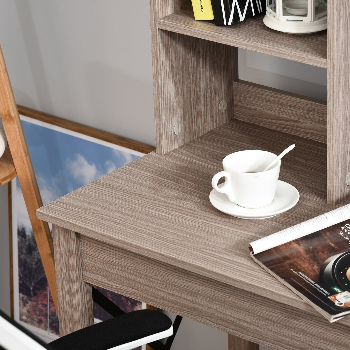 easycomfort easycomfort scrivania scaffale con libreria sopra in legno per camera cameretta o ufficio salvaspazio 105x50x137 5cm ean 8054144132228