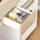easycomfort easycomfort scrivania per pc con ripiano tastiera bianco rovere