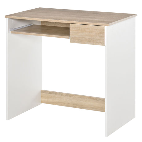 easycomfort easycomfort scrivania per pc con ripiano tastiera bianco rovere