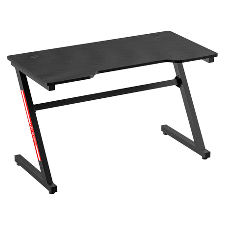 easycomfort easycomfort scrivania gaming moderna per camera o ufficio con 2 fori passacavi 120x60x73cm nero