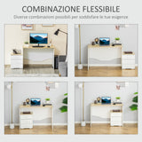 easycomfort easycomfort scrivania con cassettiera moderna in legno scrivania pc per camera e ufficio 110x55x75cm