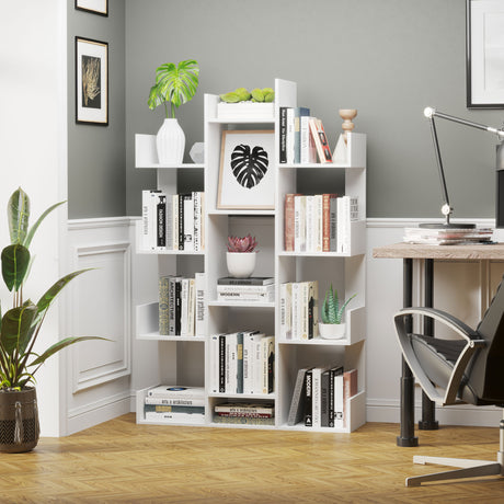 easycomfort easycomfort mobile libreria ad albero con 13 ripiani in legno truciolare 96x30x150cm