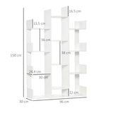 easycomfort easycomfort mobile libreria ad albero con 13 ripiani in legno truciolare 96x30x150cm