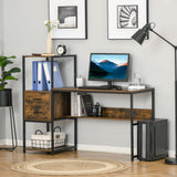 easycomfort easycomfort scrivania pc con scaffale e cassetti in legno truciolato e acciaio 140x50x110cm