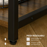 easycomfort easycomfort scrivania pc con scaffale e cassetti in legno truciolato e acciaio 140x50x110cm