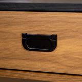 easycomfort easycomfort scrivania per camera e ufficio con cassetto stile industriale 110x50x76cm noce e nero