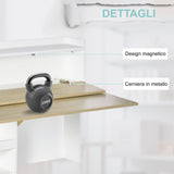 easycomfort easycomfort scrivania a muro pieghevole e salvaspazio con ripiani per casa e ufficio in truciolato 100x18x74 cm