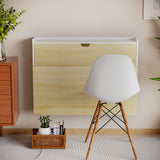 easycomfort easycomfort scrivania a muro pieghevole e salvaspazio con ripiani per casa e ufficio in truciolato 100x18x74 cm