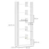 easycomfort easycomfort libreria moderna a 6 livelli con 11 scaffali aperti per studio e soggiorno 61x23x162 6 cm bianco