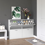 easycomfort easycomfort scarpiera salvaspazio in legno per camera e ingresso capacita 24 scarpe 120x24x81cm bianco ean 8054111844864