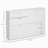 easycomfort easycomfort scarpiera salvaspazio in legno per camera e ingresso capacita 24 scarpe 120x24x81cm bianco ean 8054111844864