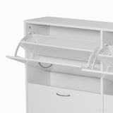 easycomfort easycomfort scarpiera salvaspazio in legno per camera e ingresso capacita 24 scarpe 120x24x81cm bianco ean 8054111844864