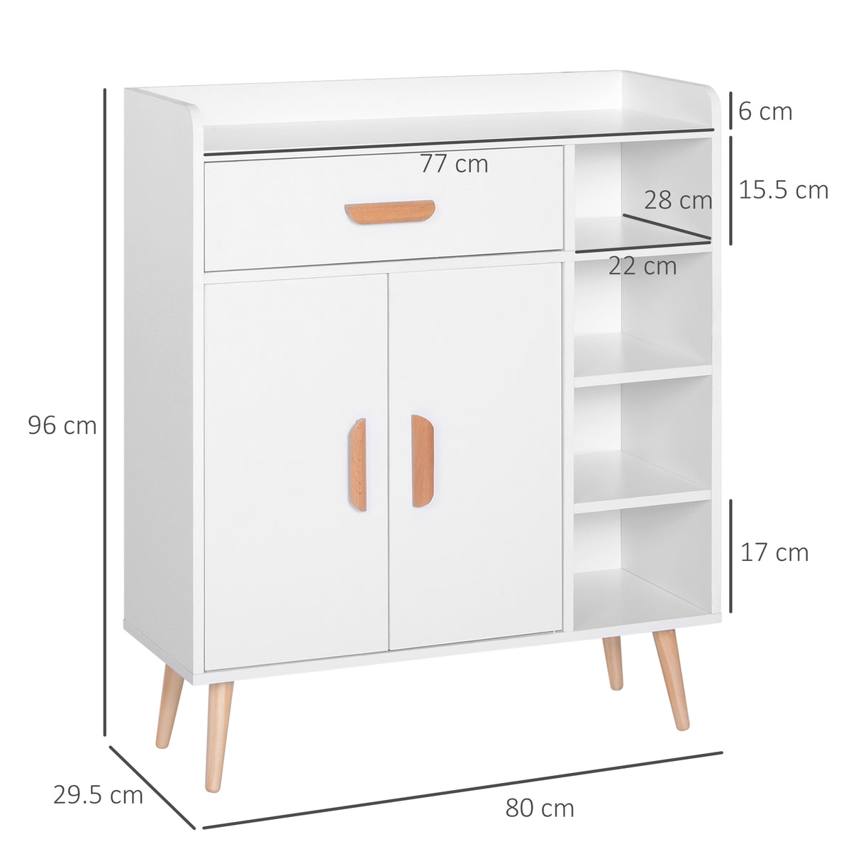 easycomfort easycomfort mobiletto con piedini in legno di pino bianco 80 x 29 5 x 96cm ean 8054111848046