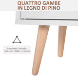 easycomfort easycomfort mobiletto con piedini in legno di pino bianco 80 x 29 5 x 96cm ean 8054111848046