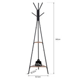 easycomfort easycomfort appendiabiti ad albero con 2 ripiani nero e marrone in metallo e legno ean 8054111843195