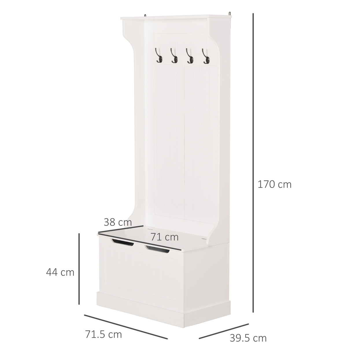 easycomfort easycomfort appendiabiti con panca contenitore in mdf per casa e ingresso max 100kg 71 5 x 39 5 x 170cm bianco ean 8054144139944