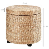 easycomfort easycomfort pouf contenitore rotondo stile boho con rivestimento naturale tavolino da salotto 43x43cm kaki
