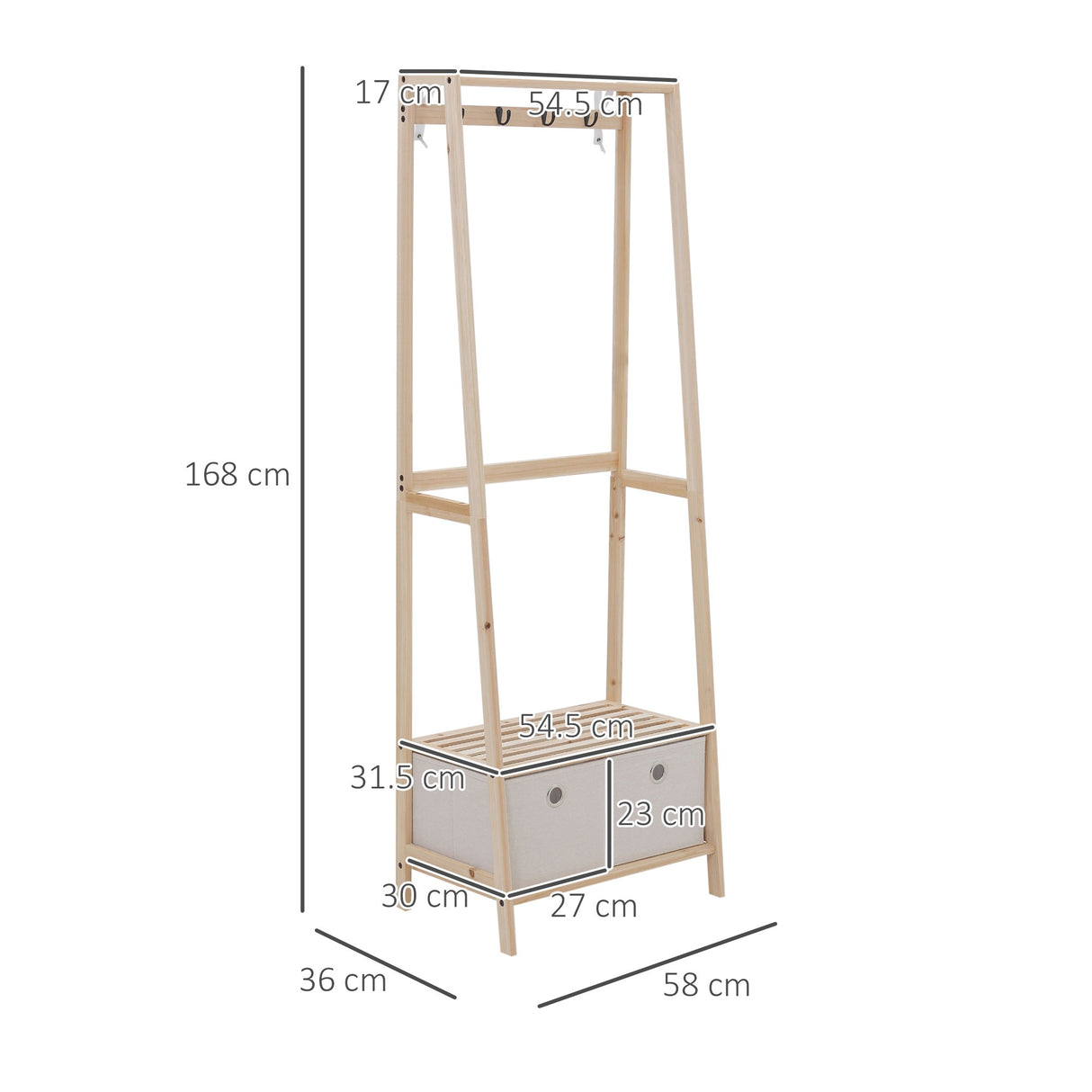easycomfort easycomfort appendiabiti multifunzione per ingresso soggiorno e camera da letto legno naturale