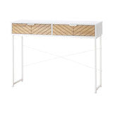 easycomfort easycomfort consolle moderna per ingresso e soggiorno con 2 cassetti in metallo 100x30x75cm bianco