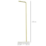 easycomfort easycomfort appendiabiti da ingresso camera da letto e soggiorno in metallo e marmo 35x25x152 cm oro e bianco