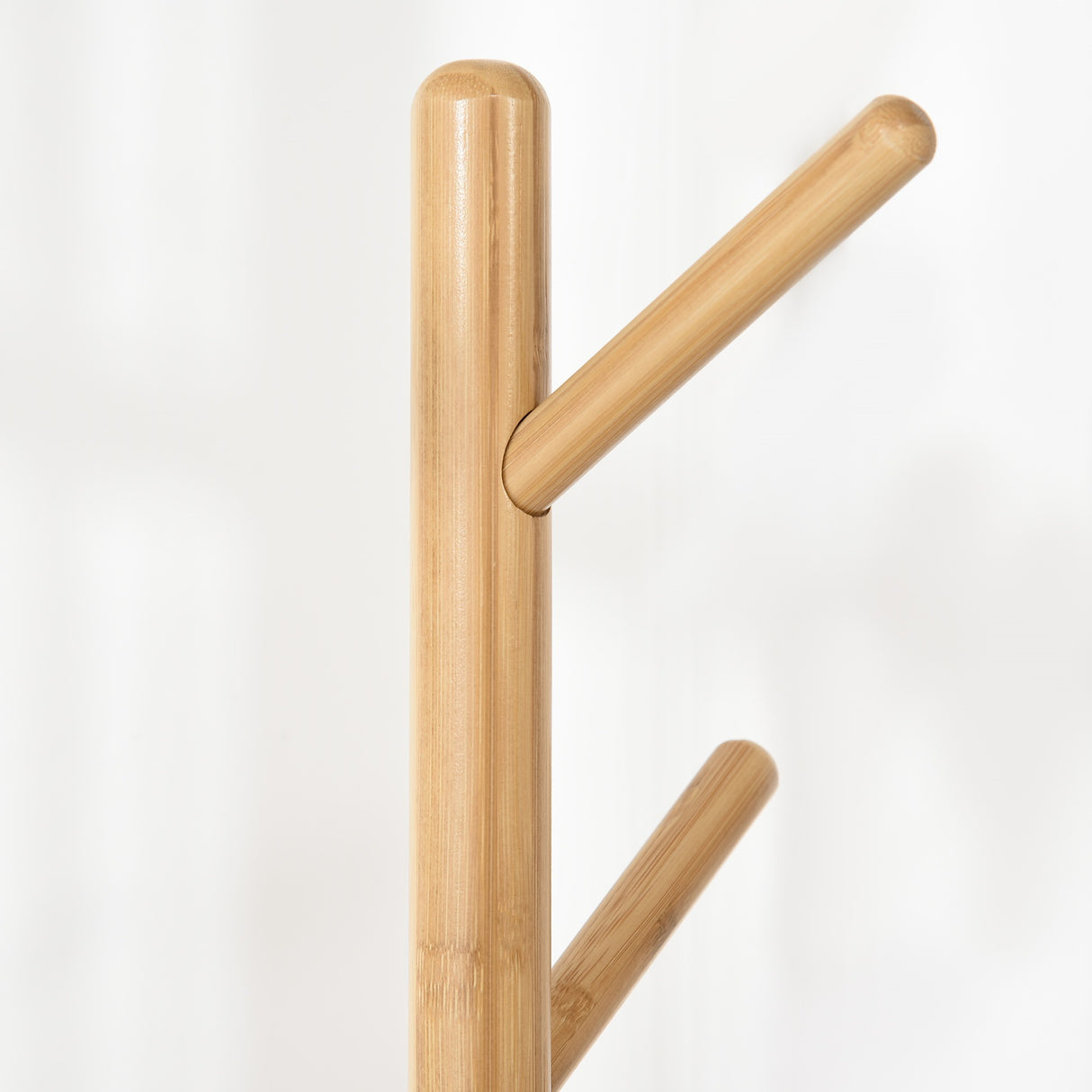 easycomfort easycomfort appendiabiti da terra per ingresso in mdf e alluminio con 5 ganci in bambu e tavolino rotondo 39 5x39 5x171 cm