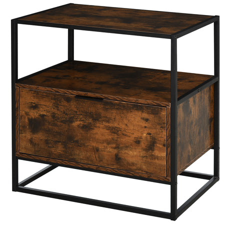 easycomfort easycomfort credenza in stile industriale como vintage in legno e metallo per soggiorno o camera con 1 cassetto 73x45 5x76cm ean 8054144134451