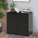 easycomfort easycomfort mobiletto multiuso per casa e ufficio con 2 cassetti e 2 armadietti apertura a pressione 79x36x74cm