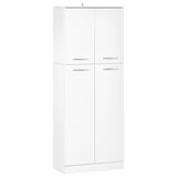easycomfort easycomfort mobile dispensa multiuso con 2 armadietti e mensole regolabili legno truciolare 59x31x155cm bianco