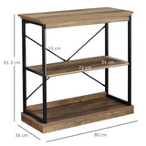 easycomfort easycomfort scaffale libreria in stile industriale mobile multiuso in legno marrone e metallo nero 80x36x81 3cm
