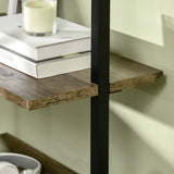 easycomfort easycomfort libreria a scala con 5 ripiani in stile industriale in legno e metallo 60x30x184 5cm marrone