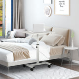 easycomfort easycomfort tavolino porta pc con altezza regolabile e ruote 60x40x52 5 84cm bianco