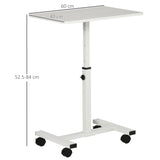 easycomfort easycomfort tavolino porta pc con altezza regolabile e ruote 60x40x52 5 84cm bianco