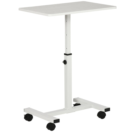 easycomfort easycomfort tavolino porta pc con altezza regolabile e ruote 60x40x52 5 84cm bianco