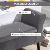 easycomfort easycomfort panca contenitore imbottita per camera in tessuto vellutato con braccioli 111 5x41x65cm grigio